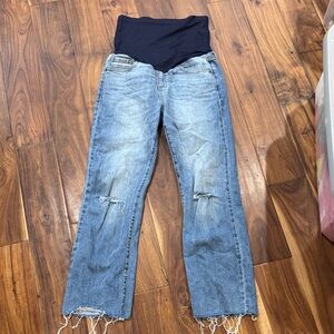 Pinkblush Light Blue Distressed Straight Leg Jeans